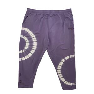 DISNEY WORLD Mickey Mouse Organic Cotton Purple Tie Dye Sweat Pants 3X Womens